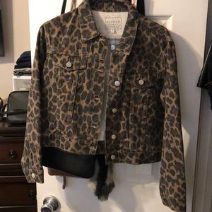 Hayden leopard denim jacket